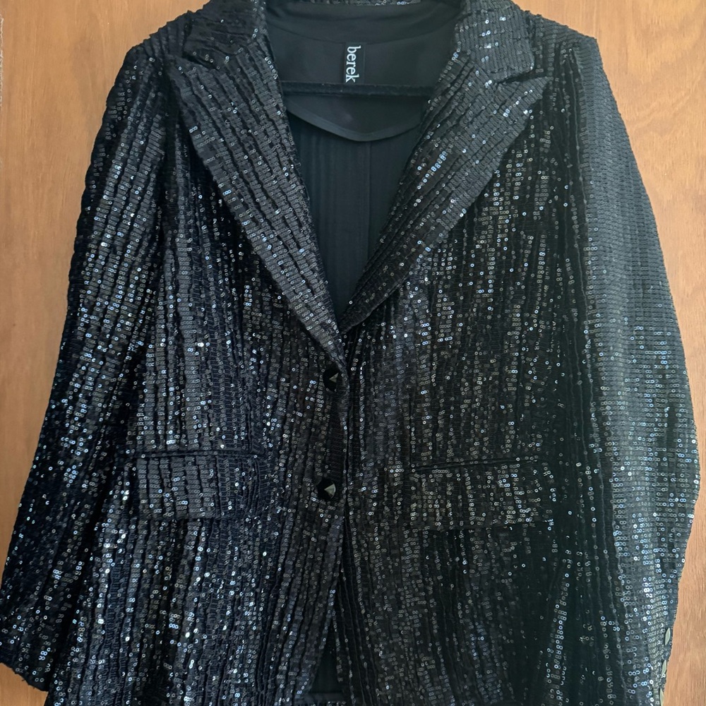 Berek Black Sequin Blazer Jacket - image 2